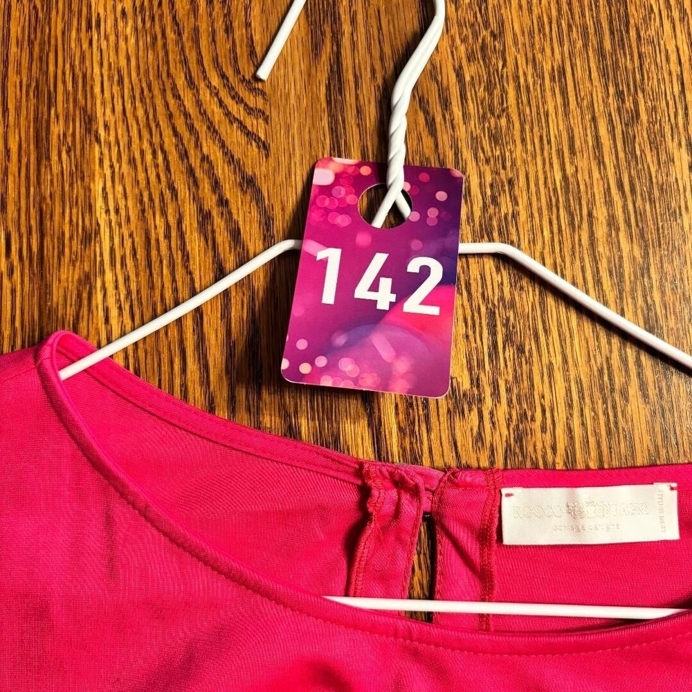 Rocco Ragni Pink Short Sleeve Midi Dress MSRP $425.00 Size Med Made in‎ Italy - Picture 14 of 14